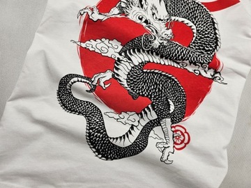 CROPP biały t-shirt dragon L
