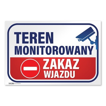 Tabliczka teren monitorowany zakaz wjazdu 20x30 cm