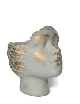 Doniczka-osłonka. Głowa.H-24cm.Cement
