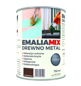 Emalia MIX Drewno Metal 750ML CZEKOLADOWY