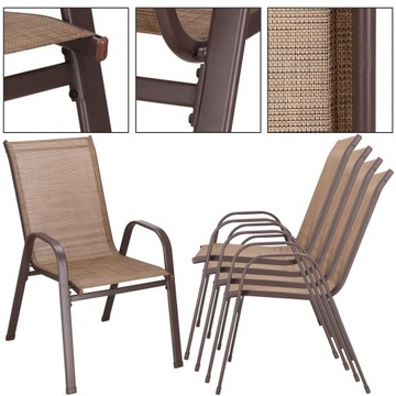 4x САДОВЫЙ СТУЛ, прочные СТУЛЬЯ, СТУЛЬЯ для террасы, балкона, террасы, металл