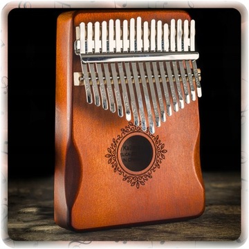 KALIMBA INSTRUMENT PIANINO 17 DREWNIANA AFRYKAŃSKI ZESTAW AKCESORIA + ETUI