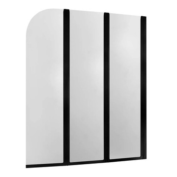 PARAWAN NAWANNOWY KFA Modern 121,5 cm 3-częściowy chrom/szkło przezroczyste