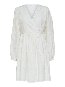 SELECTED FEMME Sukienka 16089220 Biały Regular Fit