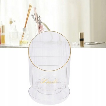 Przezroczysty uchwyt na pędzle do makijażu obrotowy wodoodporny pyłoszczeln