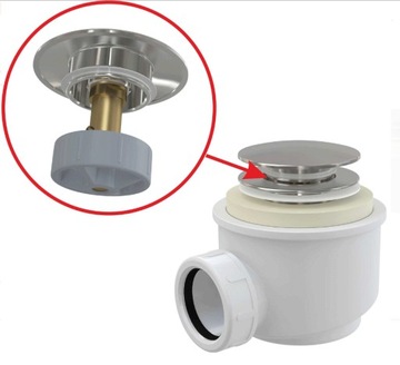 SYFON BRODZIK/OWY KLIK-KLAK METAL AlcaPLAST A465