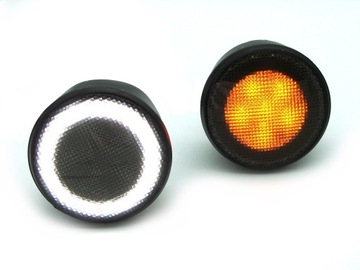 Kierunkowskazy przednie Jeep Wrangler JK 2007-2018 LED z białym postojem