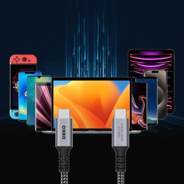 КАБЕЛЬ USB C БЫСТРОЙ ЗАРЯДКИ 100 Вт USB Type C 3.2 ОТ APPLE Thunderbolt 2M