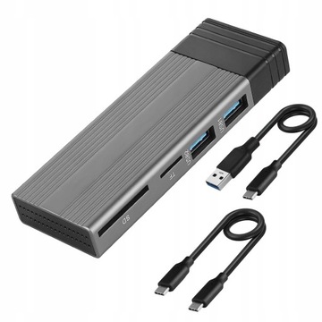 Obudowa do dysku dysk M.2 NVME SSD 2w1 z HUB USB 3.1 3.2 gen2 czytnik kart