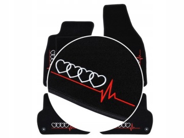 Polské Koberce Pro Audi A6 C6 (2006-2011) Černé, 4 Výšivky