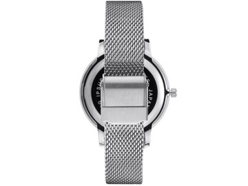 Srebrny Damski zegarek na bransolecie biała tarcza elegancki modny prezent