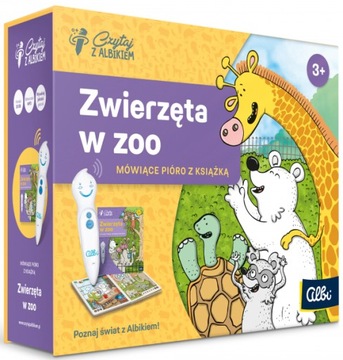 ALBIK ZESTAW KSIĄŻKA Zwierzęta w Zoo+ PIÓRO 3+