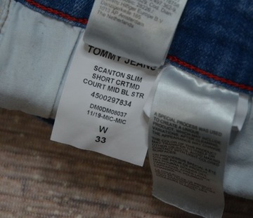 TOMMY HILFIGER SCANTON SHORT SLIM ORYGINALNE SPODENKI JEANS PREMIUM 33