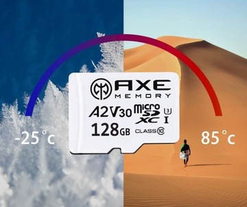 Карта AX microSDXC 128 ГБ A2 V30 U3 + адаптер SD