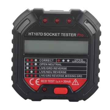 HT107D Тестер розеток с цифровым ЖК-дисплеем
