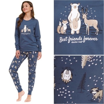 Piżama damska DOCTOR NAP 4340 deep blue M