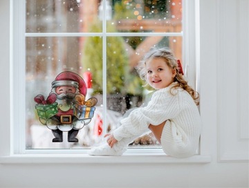 РОЖДЕСТВЕНСКАЯ наклейка на окно САНТА №. 1 двусторонняя наклейка