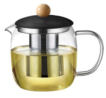 SZKLANY DZBANEK DO HERBATY ZIÓŁ Z ZAPARZACZEM STALOWE SITKO RENNE 1L