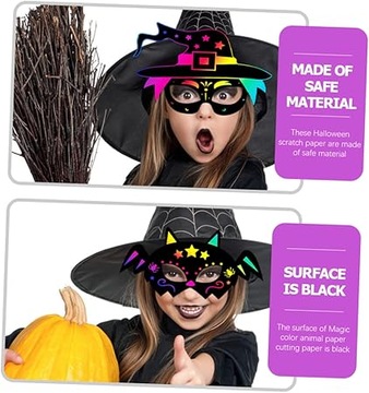 набор из 18 МАСОК ДЛЯ ХЭЛЛОУИНА для скретч-страниц своими руками
