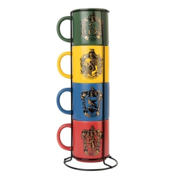 Harry Potter - Zestaw kubków ceramicznych ze stojakiem 300 ml 4 szt. Hogwar