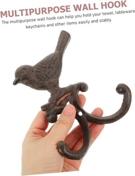żeliwny haczyk na ptaki na parapetówkę wieszak biurowy wystrój biura hak że