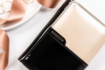 Peterson portfel damski portmonetka klasyczna pudełko na prezent stop RFID