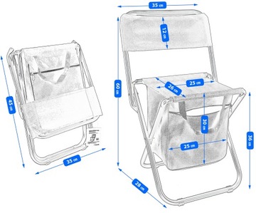 ТУРИСТИЧЕСКОЕ КРЕСЛО ДЛЯ РЫБАЛКИ, СКЛАДНАЯ СУМКА, со спинкой