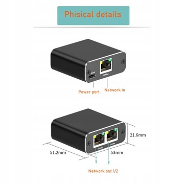 Разветвитель Ethernet от 1 до 2 RJ45