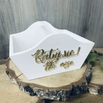 СВАДЕБНАЯ СПАСАТЕЛЬНАЯ КОРЗИНА ЗЕРКАЛО БЕЛОЕ ЗОЛОТО 1 ШТ.