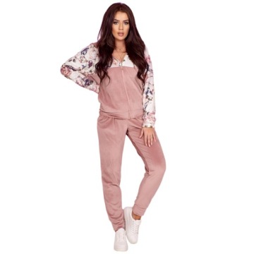 КОМПЛЕКТ ЖЕНСКИЙ ВЕЛЮРОВЫЙ СПОРТИВНЫЙ КОСТЮМ, СВИТШОТ, БРЮКИ