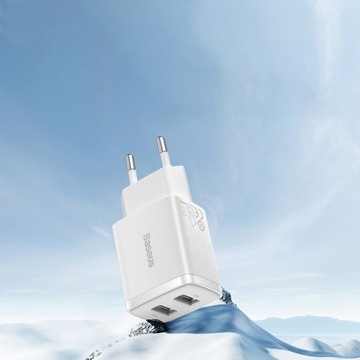 Настенное зарядное устройство Baseus Compact 2x USB 10,5 Вт