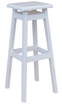 TABORET BAROWY HOKER SOSNOWY 80 cm BIAŁY