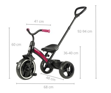 Трехколесный велосипед Elite Plus Qplay Pink с ручкой детский