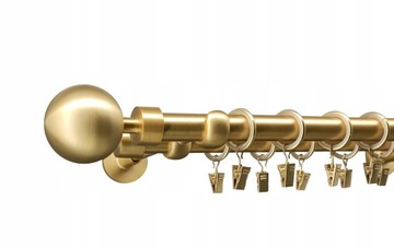 KARNISZ Podwójny 19+19mm ZŁOTO MAT 140cm Modern