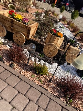 трактор с деревянной тележкой xl