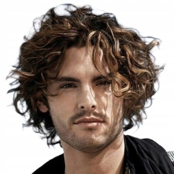 Men's Wigs Black Natural Free Cap Wig