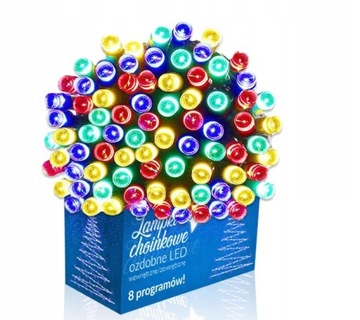 РОЖДЕСТВЕНСКАЯ ЕЛОЧНАЯ ПОДСВЕТКА 100 LED ПОСТОЯННЫЕ + ВСПЫШКИ ЦВЕТНЫЕ РАЗНОЦВЕТНЫЕ ДЛЯ РОЖДЕСТВЕНСКОЙ ЕЛКИ
