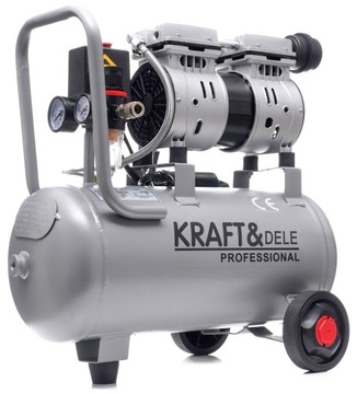SPRĘŻARKA POWIETRZA KOMPRESOR BEZOLEJOWY 24L 1200W 220L CICHY KRAFT&DELE