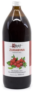 Sok z żurawiny 1000ml bez konserwantów NATURALNY