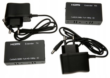 КОНВЕРТЕР-ЭКСТЕНДЕР HDMI-LAN ЧЕРЕЗ ВИТОЙ КАБЕЛЬ RJ45 ДЛИНОЙ 60М