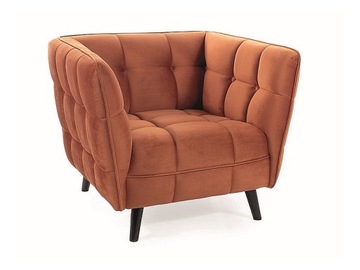 Fotel Castello 1 Pomarańcz Bluvel 4215 / Wenge