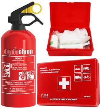 АВТОМОБИЛЬНЫЙ КОМПЛЕКТ ОГНЕТУШИТЕЛЬ 1кг ПРЕДУПРЕЖДАЮЩИЙ ТРЕУГОЛЬНИК ПОЖАРНЫЙ КОМПЛЕКТ