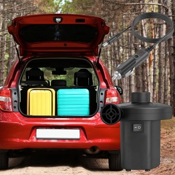 ELEKTRYCZNA POMPKA DO MATERACA PIŁKI BASENU AUTA 12V/230V 5w1 + 3 KOŃCÓWKI