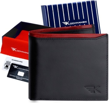 KOCHMANSKI skórzany portfel męski PREMIUM antykradzieżowy RFID