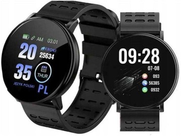 SMARTWATCH ZEGAREK KROKI PULSOKSYMETR TĘTNO FIT PL