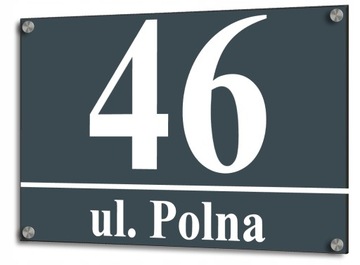 DUŻA TABLICZKA ADRESOWA Numer Domu 40x30 DYSTANSE