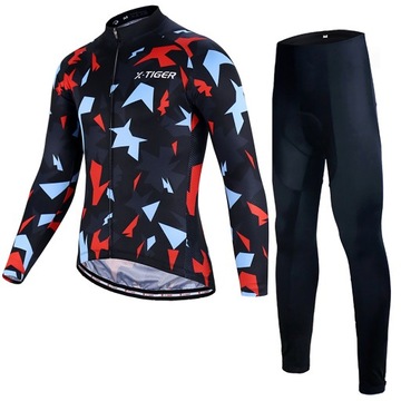 Spodnie Rowerowe Bluza Ocieplany Komplet Męski Z WKŁADKĄ ŻELOWĄ X-Tiger XL