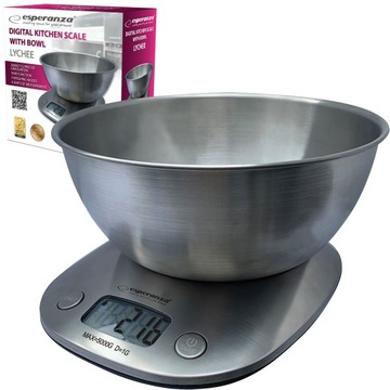 WAGA KUCHENNA Z MISĄ ELEKTRONICZNA INOX TAR 5kg/1g