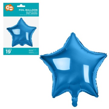 Balon foliowy GWIAZDA niebieska star 48 cm