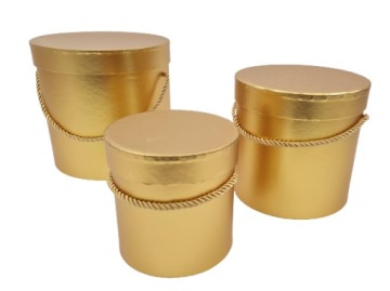 Подарочная коробка Flowerbox 12x12 см золото